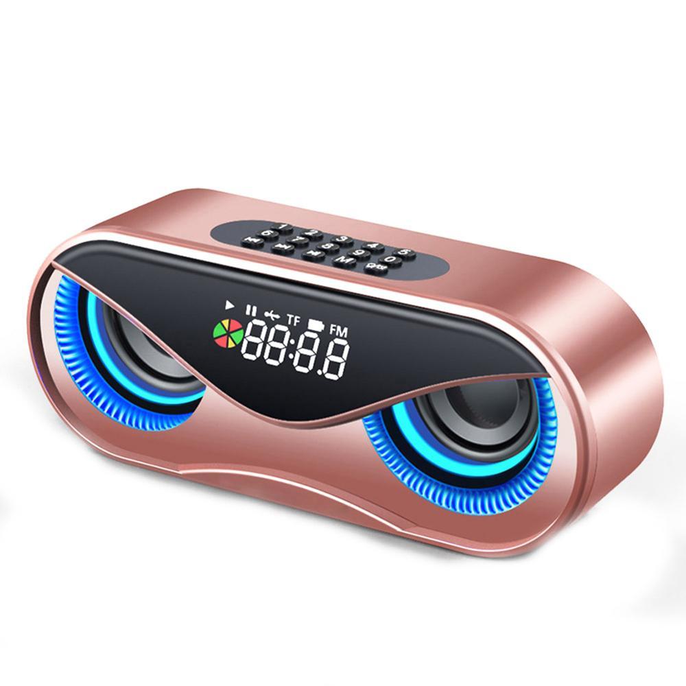 Bluetooth Speaker Cool Owl Design LED Flash Portable Wireless Loudspeaker TF Card FM Radio Alarm Clock TV Bass Smart Display M6