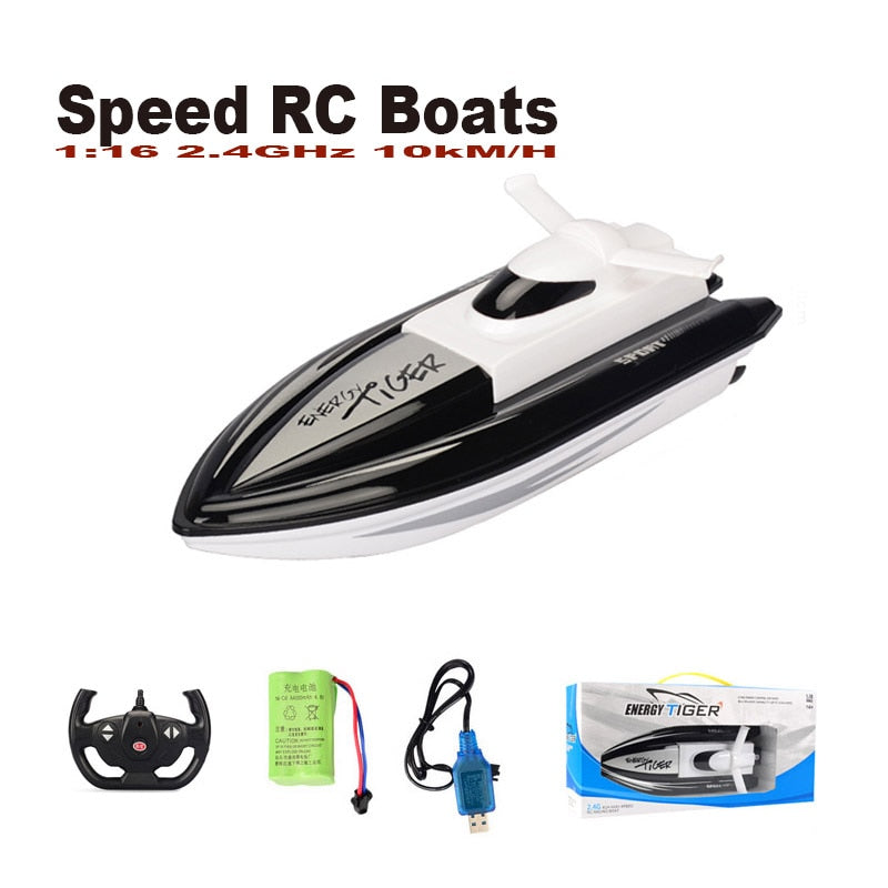 Fast RC Boat Mini 1:16 2.4ghz 4 Channels Dual Motor Remote Radio-controlled Boat 10km/h Speed RC Boats Boys Toys Dropshipping