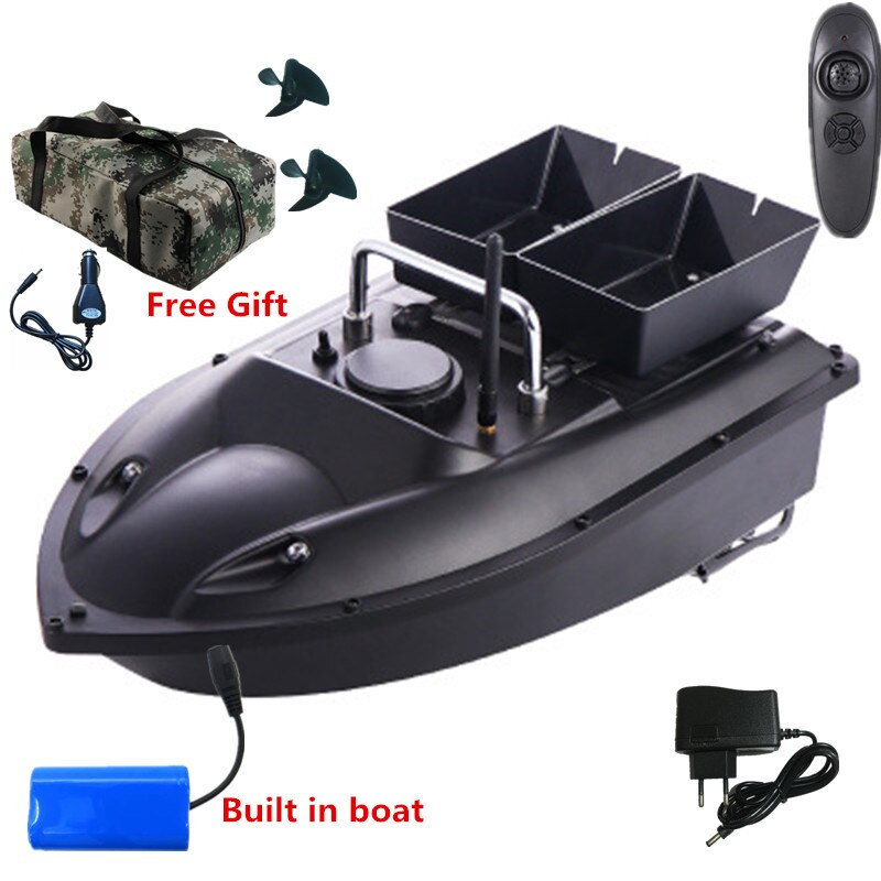 180minis life 500m Distance Double Hopper RC Fishing Bait boat With 3pcs 5200mah boat battery free car charger waterproof bag to